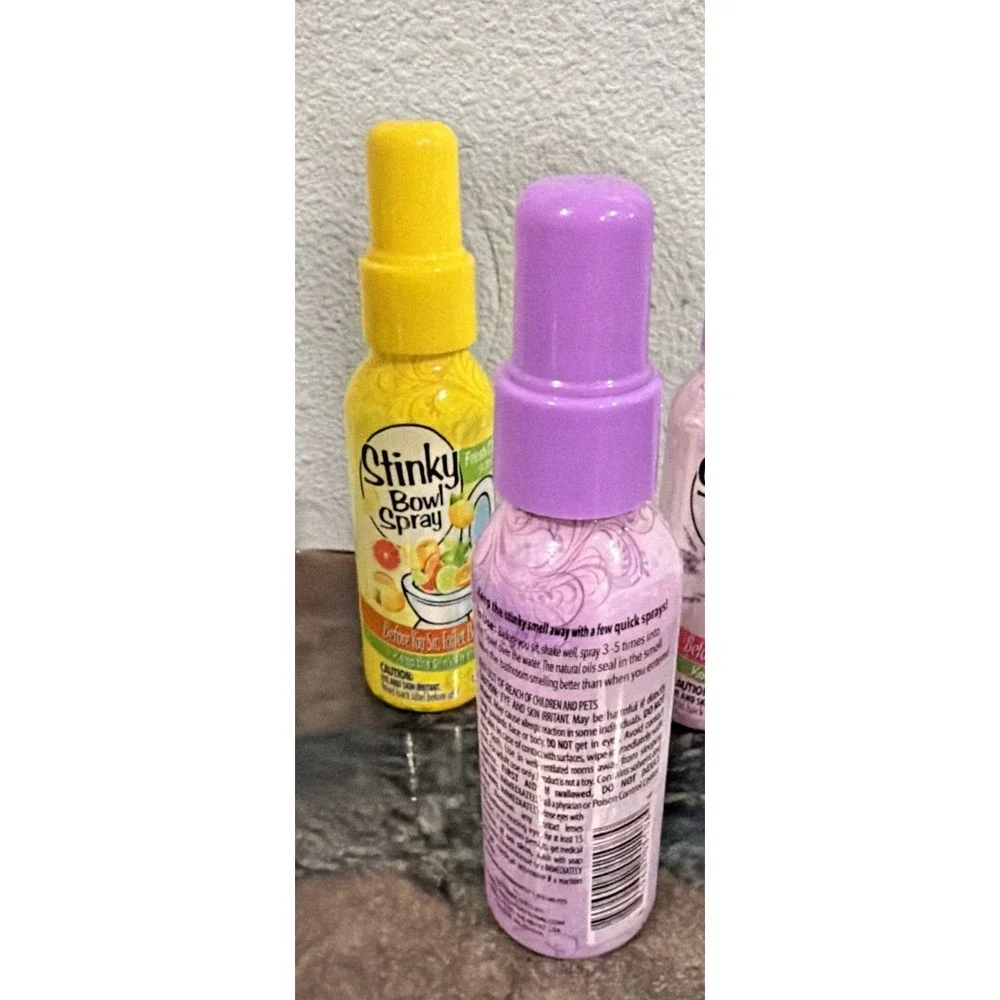 Stinky Bowl Spray Toilet Spray Fresh Citrus & Lavender Vanilla Lot of 4 New